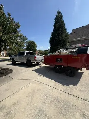 KB's truck and dump trailer at a residential job